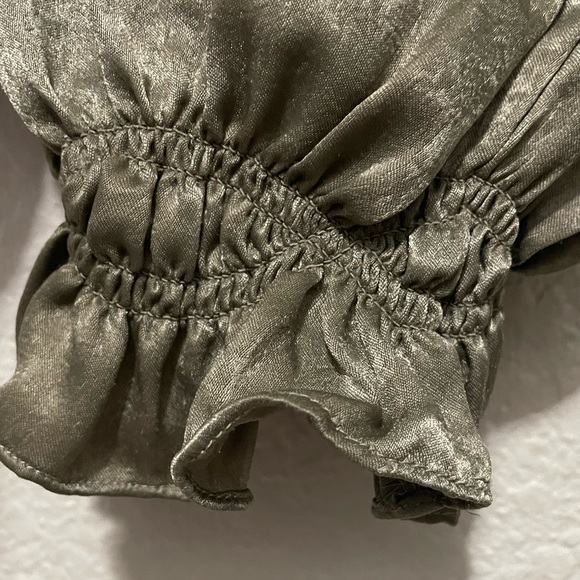 Free People Cassidy Silky Smocked Romper Olive Green  Size XS - Picture 8 of 15